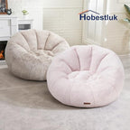Hobestluk Large Bean Bag Chair for Adults to Relax, Donut-Shaped (Brown) | Special Donut Design, Memory Foam Filling, Comfortable Stuffed Sofa, Relaxing, Reading or Playing, Soft Plush Faux Fur Fabric
