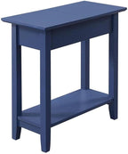 Pemberly Row Contemporary Flip Top End Table, 24" H x 11" W x 23" D, Blue Wood Finish, Narrow Silhouette with Storage Compartment, Hinged Tabletop, Functional Accent Table for Living Room or Bedroom