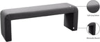 Meridian Furniture Minimalist Collection Modern | Contemporary Velvet Upholstered Bench, 53" W x 14.75" D x 18.25" H, Grey