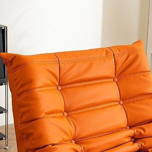 Electric Power Recliner Chair with 360° Swivel, USB Charging Ports, Footrest, and Side Pocket, Upholstered Glider for Living Room(Orange)