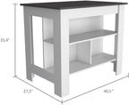 2-Piece Kitchen Set with Island and Pantry Cabinet | Includes 8 shelves and 2 drawers for organized storage
