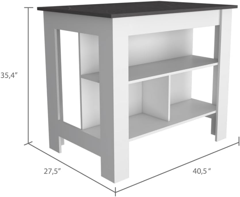 2-Piece Kitchen Set with Island and Pantry Cabinet | Includes 8 shelves and 2 drawers for organized storage