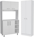 Home Square 2-Piece Set with Storage Pantry Cabinet & Two-Door Cabinet