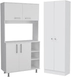 Home Square 2-Piece Set with Storage Pantry Cabinet & Two-Door Cabinet