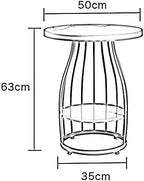 Telephone Table, Side Table Living Room 2-Tier Marble Small Round Table Sofa Corner Table Telephone Table Bedroom Bedside Table Balcony Coffee Table,19.6''×24.8'' (Color: