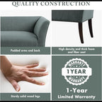 Madison Park Accent Bench, Upholstered with Nailhead Trim, & Padded Seat Entryway Bench Small, End of Bed Bench with Back, 49.5" W x 19.25" D x 23" H, Slate Blue