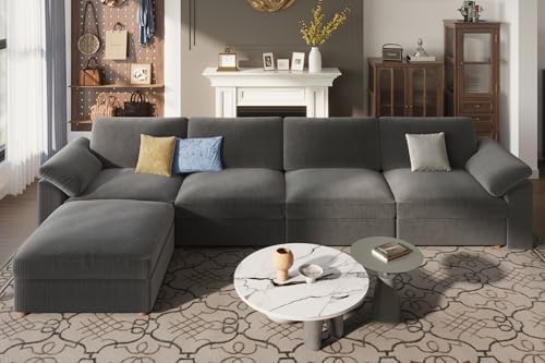 EASE MOOSE Oversized Sectional Modular Sofa,Extra Large L Shaped Couch Wide Deep Seat, Modern Comfy Modular Cloud Couch for Living Room,Removable and Washable