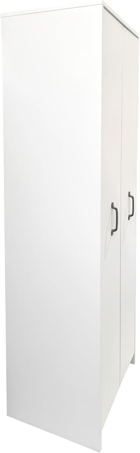 JOYSOURCE Tall Kitchen Pantry Cabinet with Pull-Out Shelves Large 2- Door Free Standing Storage Cabinet for Food, Spice White