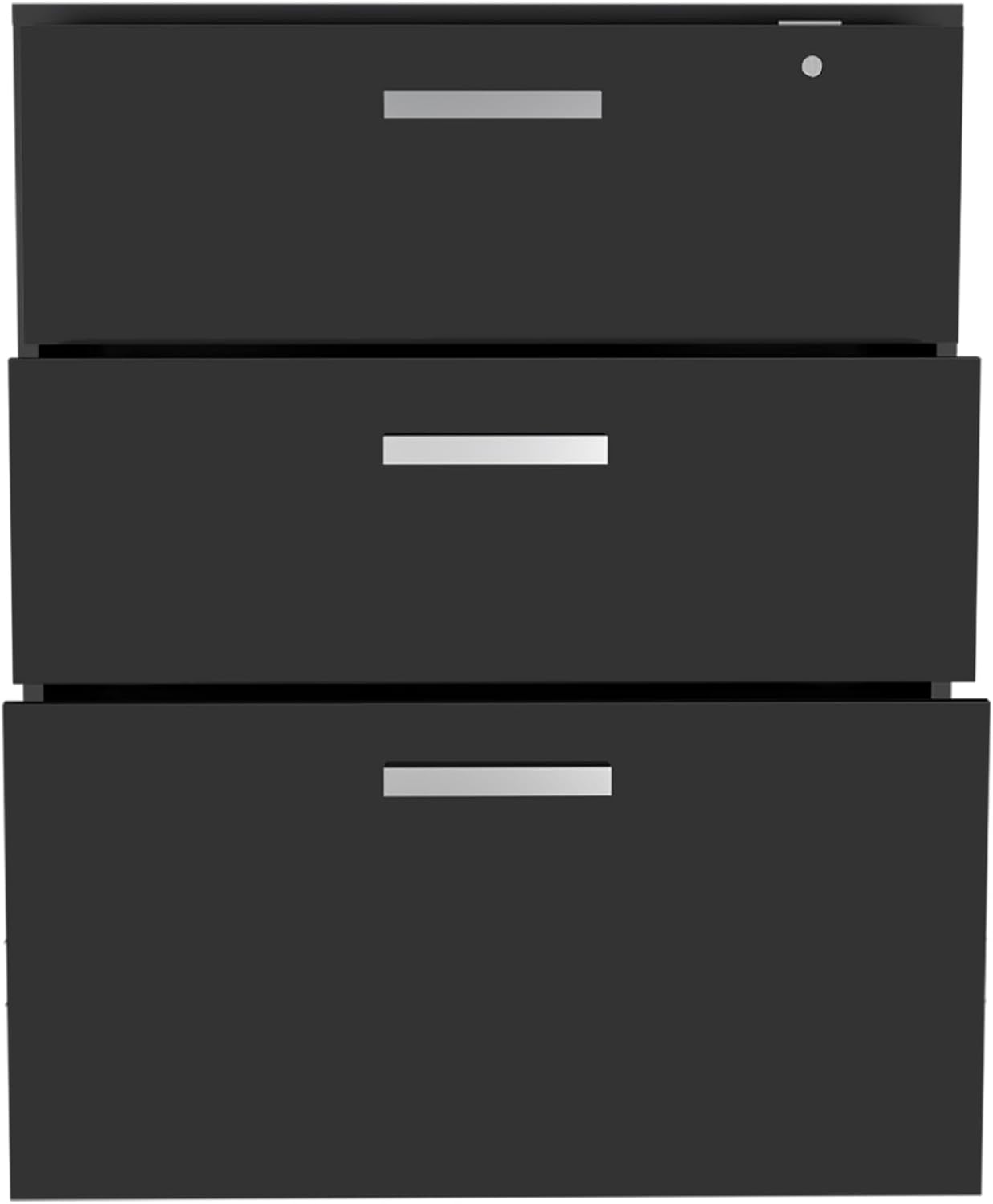 3 Drawers Storage Cabinet with Casters Lions Office, Black Wengue Finish