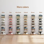 TUTOTAK Book Shelf, Narrow Spine Bookshelf, 8-Tier Bookcase for Small Space