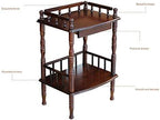 Telephone Table, European Side Table,Solid Wood Sofa Side Table, Casual Small Coffee Table,Plant Stand/Telephone Stand,2-Story Bedside Table with Drawe(Brown-18.11 * 14.17 * 26.77in