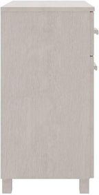 White Solid Pine Wood Sideboard with Matte Finish, 31.1 x 15.7 x 31.5 Inches, Modern Storage Cabinet for Dining Room, Spacious Drawers and Durable Construction for Home