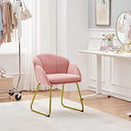 Yaheetech Flower Shape Vanity Chair with Petal Armrests, Pink