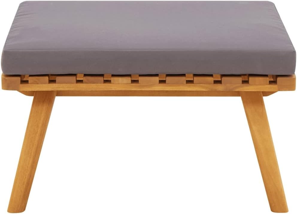 vidaXL Patio Footstool, Coffee Table Outdoor Footstool, Modular Seat with Tea Table, Outdoor Furniture Set for Garden, Rustic, Solid Acacia Wood