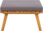 vidaXL Patio Footstool, Coffee Table Outdoor Footstool, Modular Seat with Tea Table, Outdoor Furniture Set for Garden, Rustic, Solid Acacia Wood