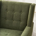 HUIMO Accent Chair for Living Room,Upholstered Button Fabic Armchair Chair | Mid Century Modern Tufted Armchair with Fabric,Comfy Arm Chairs for Club Living Room Reading Bedroom,Waiting Room Green