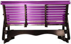 5 FT Purple Amish-Made Porch Glider – 1000 lb Heavy-Duty Poly Lumber wood Roll Back Glider – USA Crafted HDPE Outdoor Seating Furniture - Stainless Steel Hardware – Smooth, Quiet Glide - CupHolders