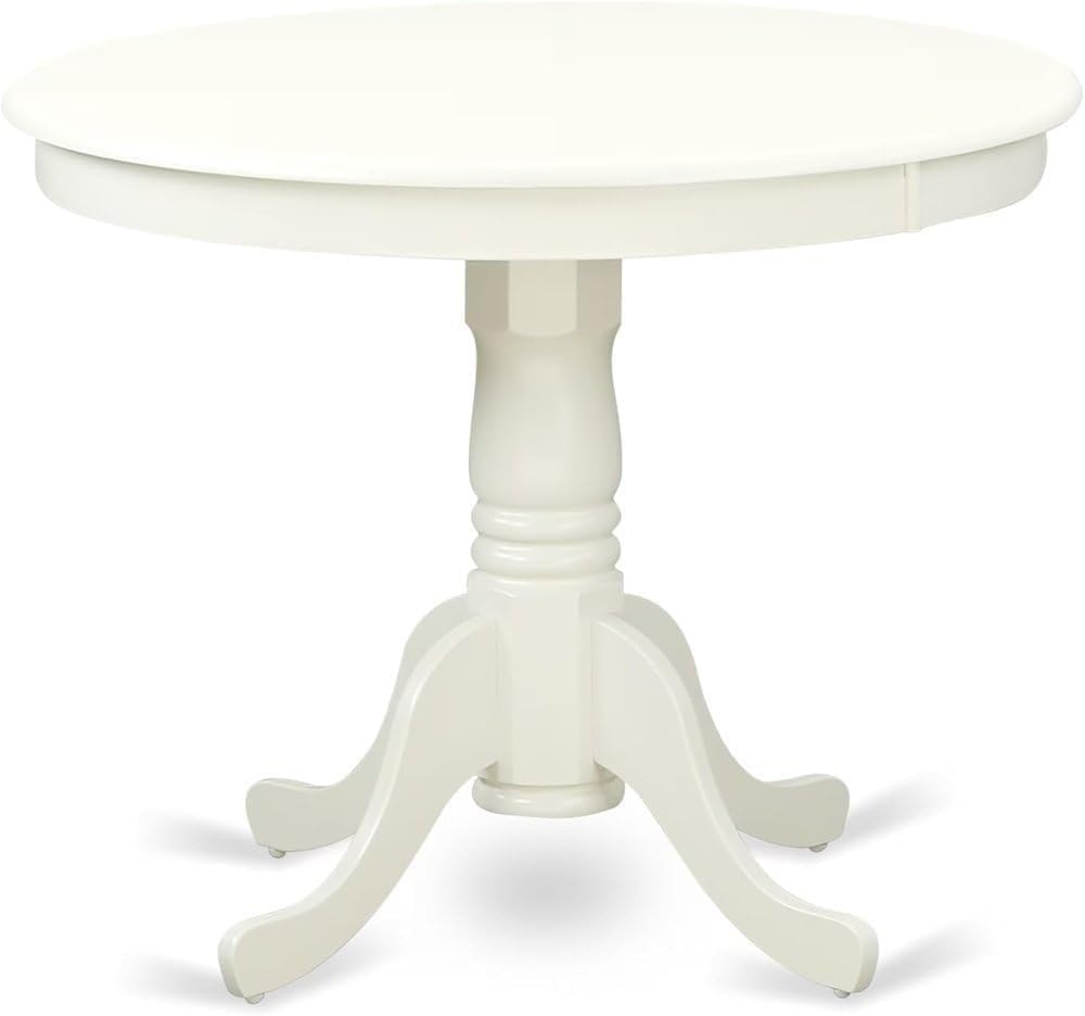 Furnifact White Solid Wood 5 Pc Dining Room Set, Breakfast Nook Table with Slatted Chairs, Kitchen Table and Chairs for 4, Compact Seating Option