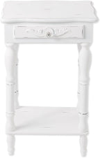 Accent Plus 34353 Carved White Side Table, Multicolor