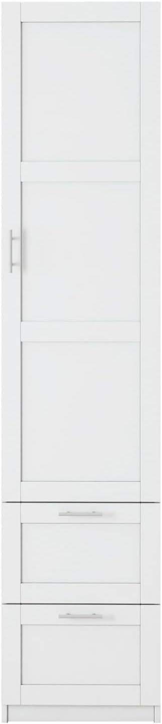 KEIKI Kitchen Pantry Storage Cabinet with Multi-Tier Shelf & Drawers, Spice Rack Next to Fridge, Freestanding Wood Cabinet Hutch Food Pantries Cupboard for Dining Room, Narrow Spaces