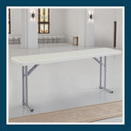 OEF Furnishings OEFBT-SEM1872 Commercial-Grade Premium Industrial Seminar Folding Table with Thick Blow-Molded Top and 16-Gauge Cantilever Steel Legs (Seminar, 18" × 72", Speckled Gray Top)