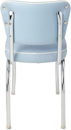 HomeStock Diner Chair - Vinyl Seat, Chrome Frame - Fully Assembled Bistro Kitchen Chair Bristol Blue