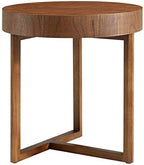 Telephone Table, Round Small Side Table,Sofa Corner end Table,Telephone Solid Wood Side Table,Negotiating Table,Solid Wood Support Legs(Color:Walnut,Size:18.8918.8920.07i