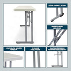 OEF Furnishings OEFBT-SEM1872 Commercial-Grade Premium Industrial Seminar Folding Table with Thick Blow-Molded Top and 16-Gauge Cantilever Steel Legs (Seminar, 18" × 72", Speckled Gray Top)