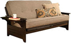 Kodiak Furniture Phoenix Full Size Futon in Espresso Finish, Linen Stone