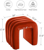 ONEVOG Velvet Pouf Ottoman, Small Ottoman Foot Rest for Couch, 18 Inch Cute Vanity Chairs for Makeup, Living Room Decorative, Sturdy Frame, Upholstered Modern Footrest for Bedroom, Dorm, Rust, 2Pcs