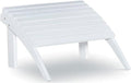 Outdoor Ottoman, Solid Wood and Acacia, White Finish, 21.6" W x 21.06" D x 13.7" H, Sturdy Transitional Patio Footrest, Ideal for Adirondack Chair or Outdoor Furniture Use