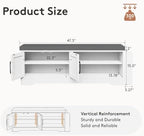 Farmhouse Shoe Storage Bench with 3-in-1 Entryway Storage & Padded Seat | 47.3" Wide Entryway Bench with Adjustable Shelves, Shoe Organizer & Side Storage Rack for Living Room, Bedroom, White