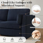 Oversized Cloud Sleeper Couch 9 Seater Modular Sectional Sofa Blue | Modern Chenille Wide Deep Seat Sofa Bed, Comfy Luxury Couches for Living Room, Bedroom, Apartment, No Tool Assembly
