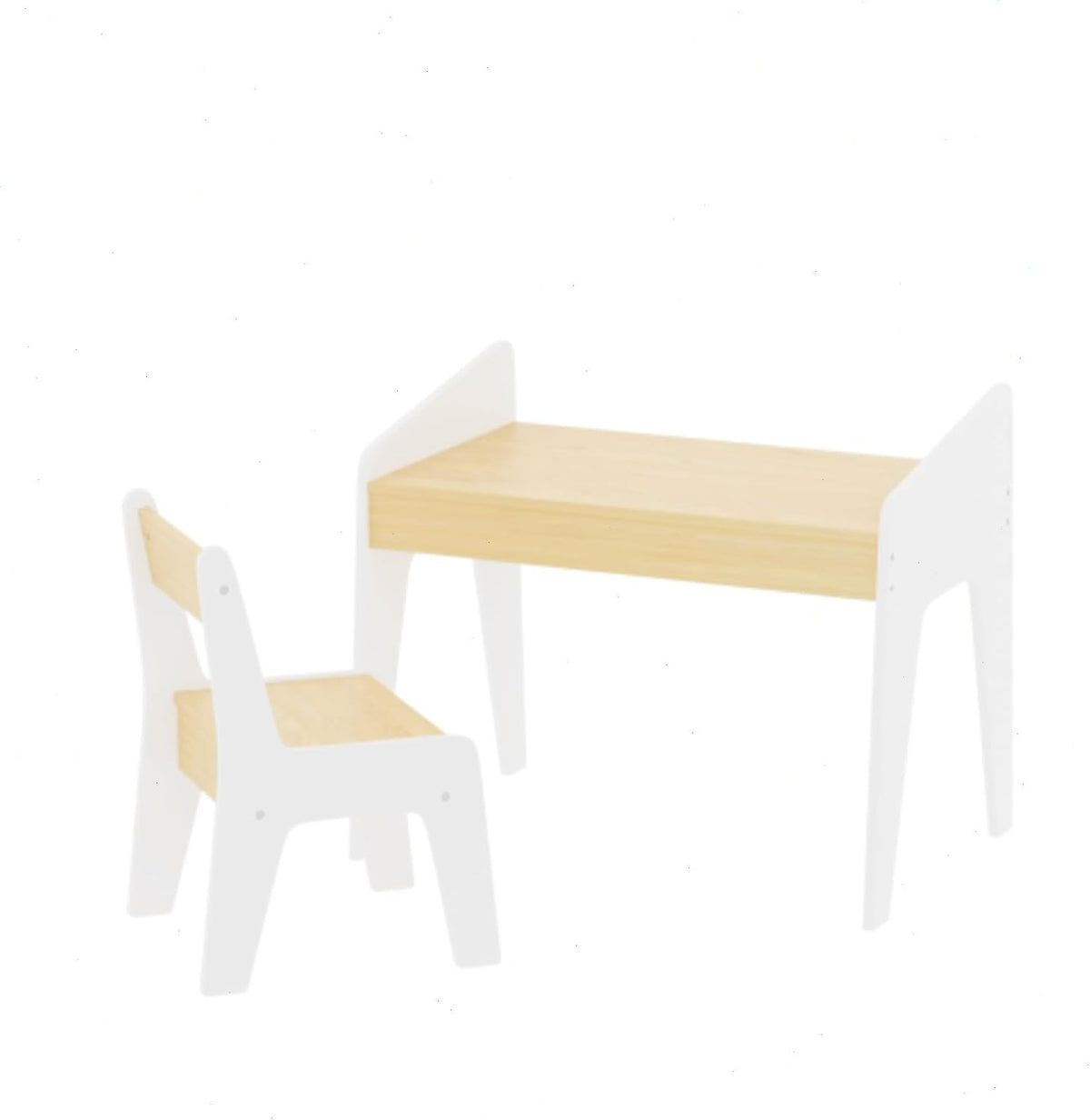 Table and Chair Set for Boys and Girls, Smooth MDF Wood, Scaled-Down Size, Multi-Use Desk for Study, Play & Dining at Home and Classroom, Easy Assembly