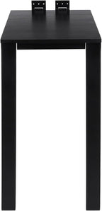 Folding Dining Table, Wall Mounted Folding Table with Support Legs, 29.52 x 15.75 x 29.13 Inch Sturdy Kitchen Desk, Wooden Desk for Small Space Bedroom Living Room Study Room Lounge Office (Black)
