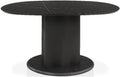 Homes: Inside + Out Elara Modern 54-inch Oval Dining Table with Fluted Pedestal Base, Seats up to 4, for Home Kitchen, Living Room, Black