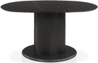 Homes: Inside + Out Elara Modern 54-inch Oval Dining Table with Fluted Pedestal Base, Seats up to 4, for Home Kitchen, Living Room, Black