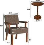 FAGAGA Accent Chairs Set of 2, 2 Solid Wood Armchairs with Side Table | Living Room Chairs with Soft Thicken Cushion, Comfy Reading Chair for Bedroom, Waiting Room, Home Office, Easy Assembly