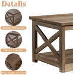AMERLIFE Farmhouse 5 Piece Living Room Table Set, 59" TV Stand, Barnwood | TV Console for Living Room with 23" Electric Fireplace, 40" Coffee Table and 2 End Tables with Charging Station and USB Ports