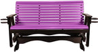 5 FT Purple Amish-Made Porch Glider – 1000 lb Heavy-Duty Poly Lumber wood Roll Back Glider – USA Crafted HDPE Outdoor Seating Furniture - Stainless Steel Hardware – Smooth, Quiet Glide - CupHolders