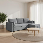 Ball & Cast 86" Sectional Sleeper Sofa Bed Pull Out Couches for Living Room | L Shaped Convertible Pull Out Sofa Bed with Reversible Storage Chaise and Side Pocket, 3-Seat Sofa for Small Space Apartment