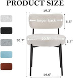 Boucle Dining Chair Set of 4, Mid Century Modern Upholstered Kitchen Chairs with Curved Backrest & Black Metal Legs, Round Dining Room Chairs, White
