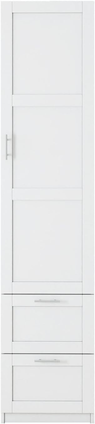White Pantry Cabinet with Door and 2 Drawers, 70.87" Tall Freestanding Kitchen Storage Cabinet with Adjustable Shelves for Kitchen, Dining Room, Living Room