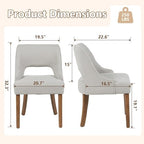 ClinQ Wooden Dining Chairs Set of 6, Modern Fabric Upholstered Kitchen Chairs Dining Chair, Mid Century Modern Chair for Kitchen Dining Room, Farmhouse Kitchen Chairs, Light Gray-Walnut Legs