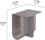 Stainless Steel Side Table with Storage, Modern Metal Coffee Table for Living Room, Bedroom, Office, Study & Guest Room, 15.7 x 11.8 x 15.0 Inches, Silver