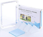 Boxalls 5x7 Inches Acrylic Picture Frames- 3 Pack, Desktop Frameless Photo Frames with Magnetic, Double Sided Transparent (3 Pack)