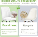 Dining Chairs Set of 4,Modern Dining Room Chairs,Faux Leather Dining Chairs with Thick Cushion and Metal Legs,White Kitchen Chairs for Dining Room Kitchen, White