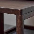 2 Piece Solid Walnut Wood Nesting Tables, Modern Square Stackable Coffee & Side Table Set, Pre-Assembled Space-Saving End Tables