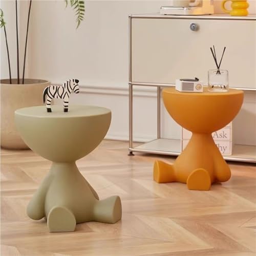 Side Table, Bedside Table with Storage, Round End Table, Balcony Table, Suitable for Bedroom, Living Room, Leisure Room(Red)