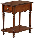 Telephone Table, European Style Sofa Side Table,Square Telephone Table,Living Room Side Cabinet,Nightstand with Drawer,End Table(Brown)(Color:Walnut Color,Size:22.0414.17